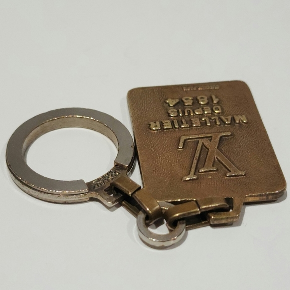 Rare Vintage x Louis Vuitton Malletier Depuis 1854 Gold Brass Key Ring - Picture 4 of 5